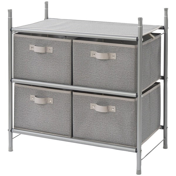 Harmony Twill Stackable 4-Bin Drawer Organizer