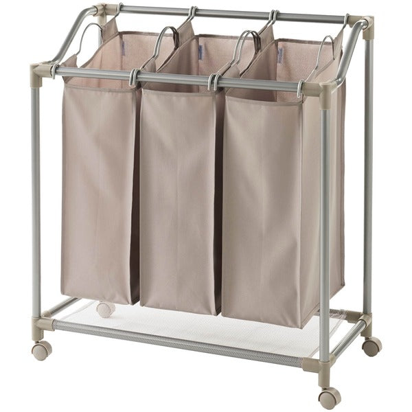 Rolling Deluxe Triple Laundry Sorter with EVERFRESH(R) Odor Control