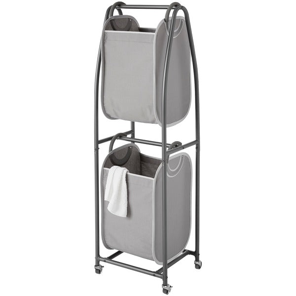 2-Tier Rolling Vertical Laundry Sorter with Hamper-Totes and EVERFRESH(R) Odor Control