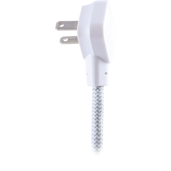 3-Outlet Polarized Surge Protector, 10ft Cord (Gray/White)