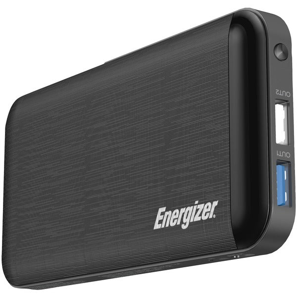 10,000 Series Fast-Charging Power Bank with 3 USB Ports (Black)