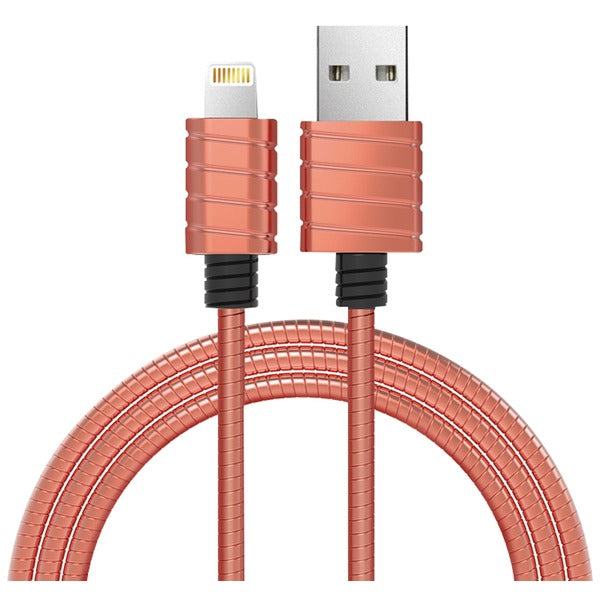 Stainless Steel Charge & Sync Lightning(R) to USB Cable, 4ft (Pink)