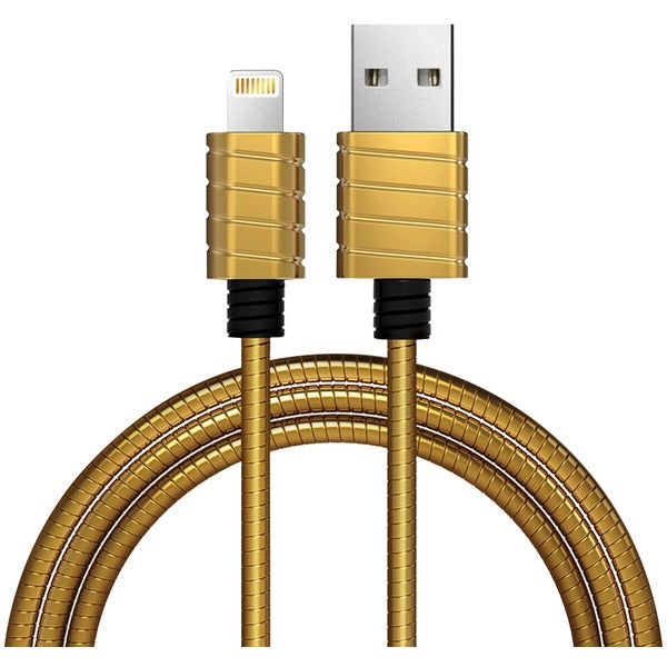 Stainless Steel Charge & Sync Lightning(R) to USB Cable, 4ft (Gold)