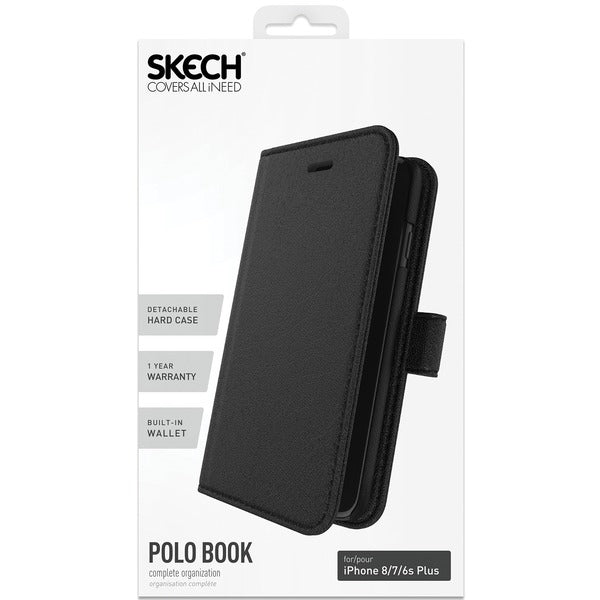 Polo Book Wallet Case for iPhone(R) 8/7/6s Plus (Black)