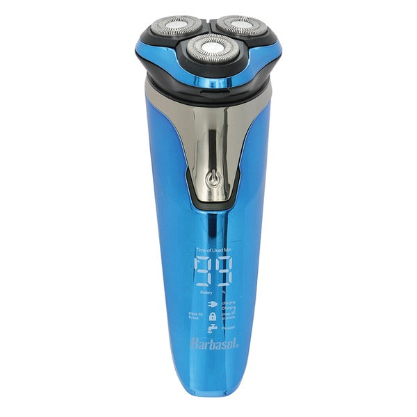 Men's Rechargeable Wet/Dry LCD Lithium Rotary Shaver with Pop-up Trimmer