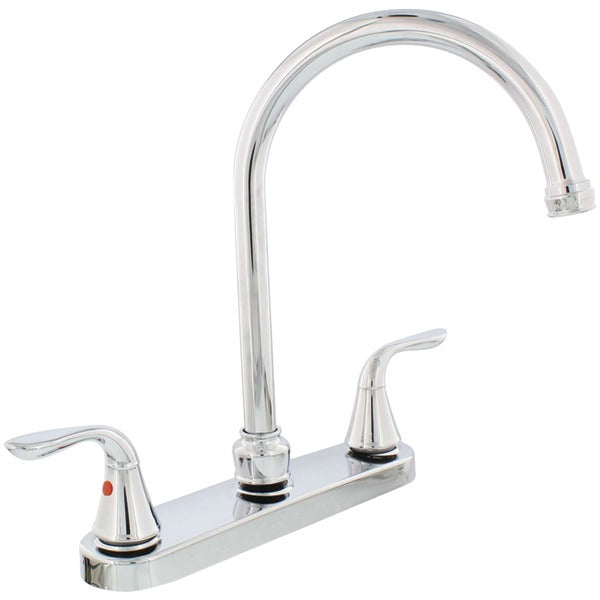 Chrome-Plated 2-Handle Gooseneck Kitchen Faucet
