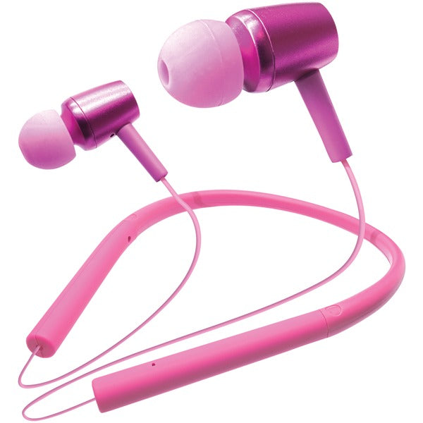 CURVER Flexible-Neckband In-Ear Headphones with Bluetooth(R) & Microphone (Pink)
