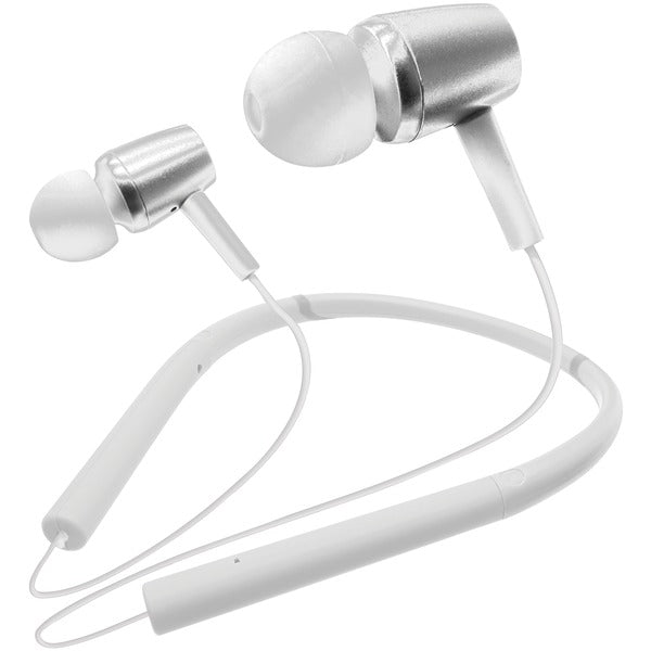 CURVER Flexible-Neckband In-Ear Headphones with Bluetooth(R) & Microphone (White)