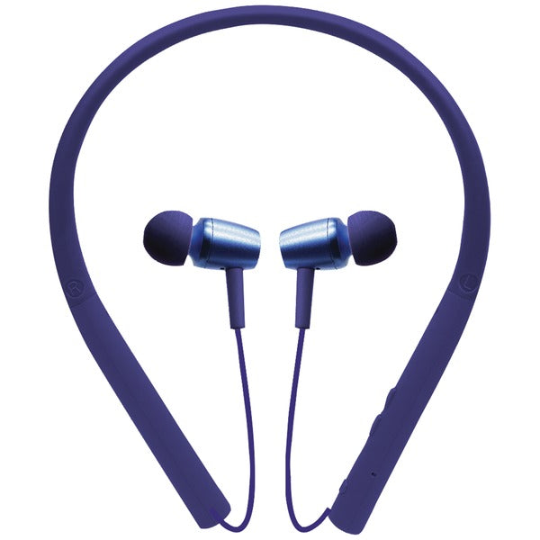 CURVER Flexible-Neckband In-Ear Headphones with Bluetooth(R) & Microphone (Blue)