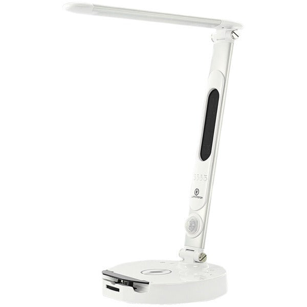 All-in-One LED Desk Lamp, Wireless Charger, and Universal Phone Charging Station (High Gloss White)
