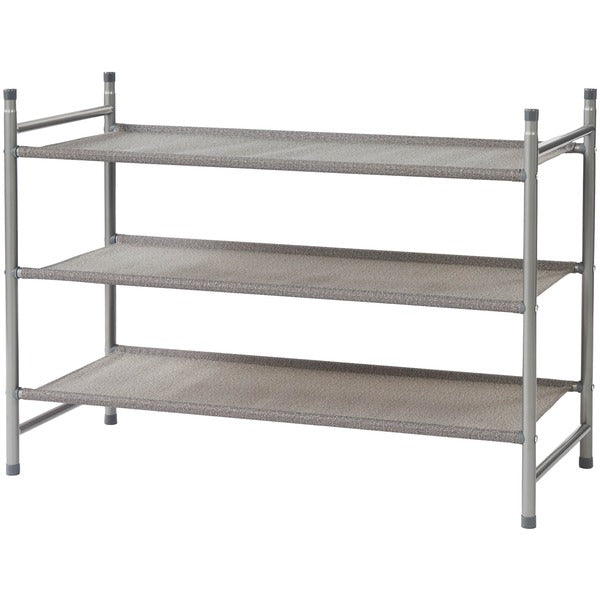 Harmony Twill Stackable 3-Tier Shoe Rack