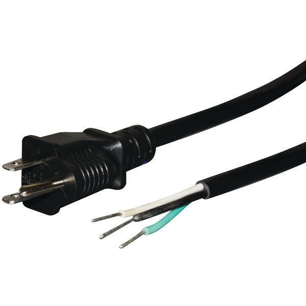 10-Amp Grounded Straight Plug Head Power Supply Cord, 6ft