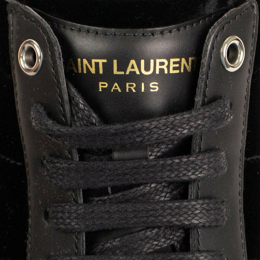 Velvet Metallic Lip Sneaker - Black