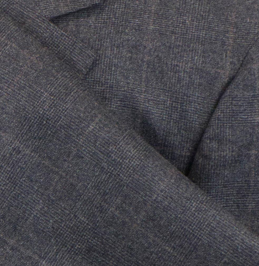 Cashmere Blend Glen Check 3/2 Button Sport Coat - Gray