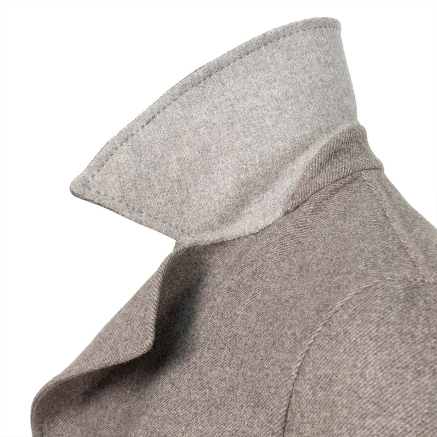 Wool Double Breasted Overcoat - Light Brown