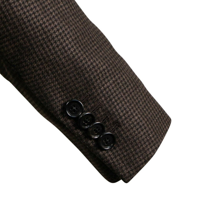 Drop 8 Houndstooth Double Breasted Wool Blend Sport Coat - Brown