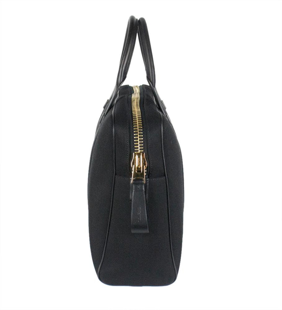 Canvas Holdall Travel Briefcase - Black