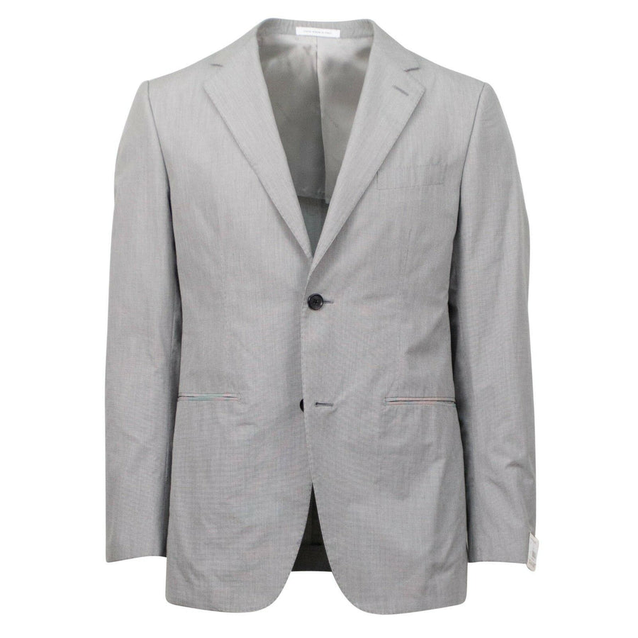 Drop 7 Cotton Two Button Slim/Trim Fit Suit - Light Grey