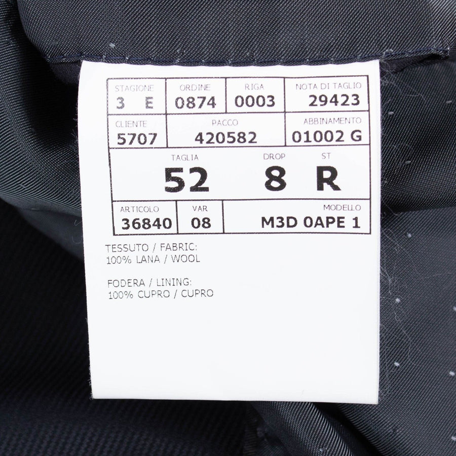 Drop 8 Striped Wool One Button Suit - Black