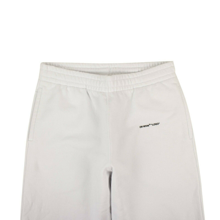 Cotton Front Logo Sweatpants - White