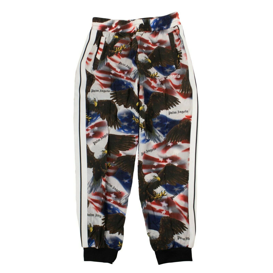 Eagle Print Loose Fit Polyamide Track Pants