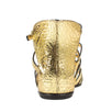 Metallic Leather Gladiator Sandals - Gold