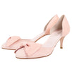 Leather Bow D'Orsay Pumps - Rose