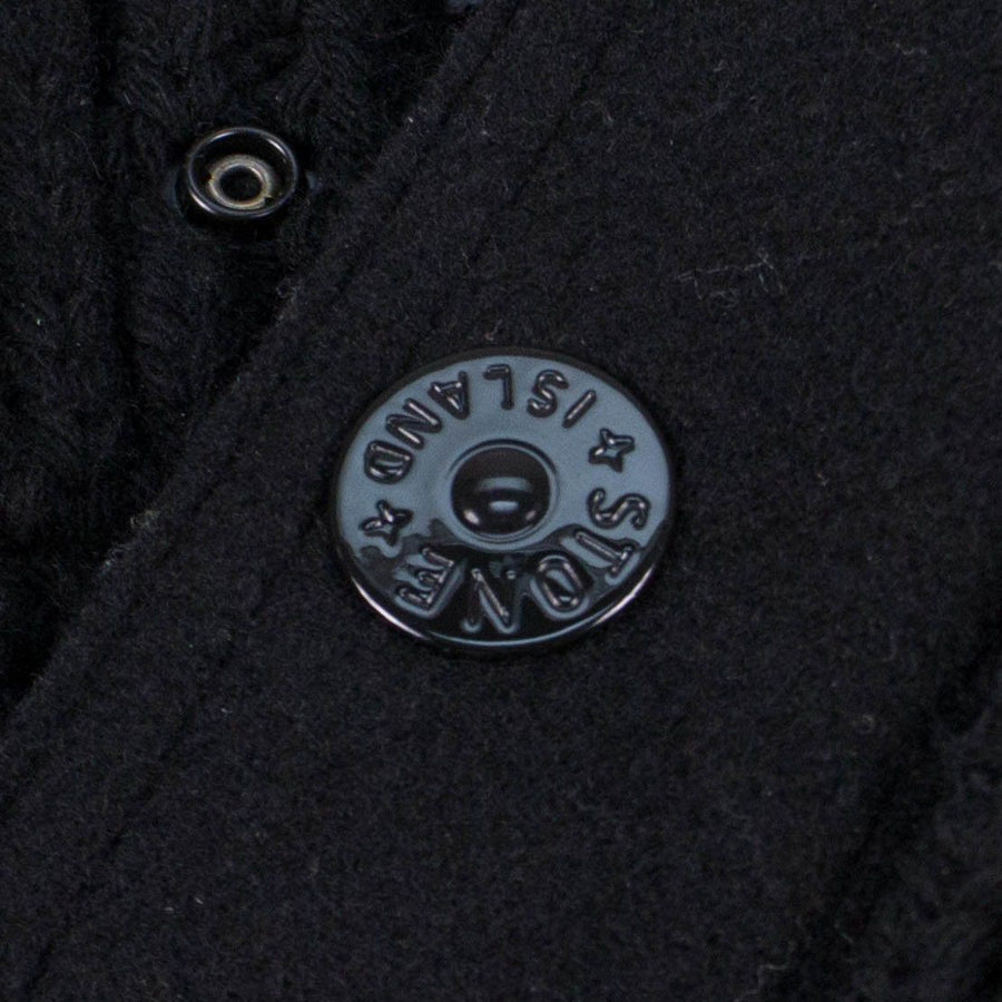 Black Knit With Hideaway Hood Cardigan Sweater