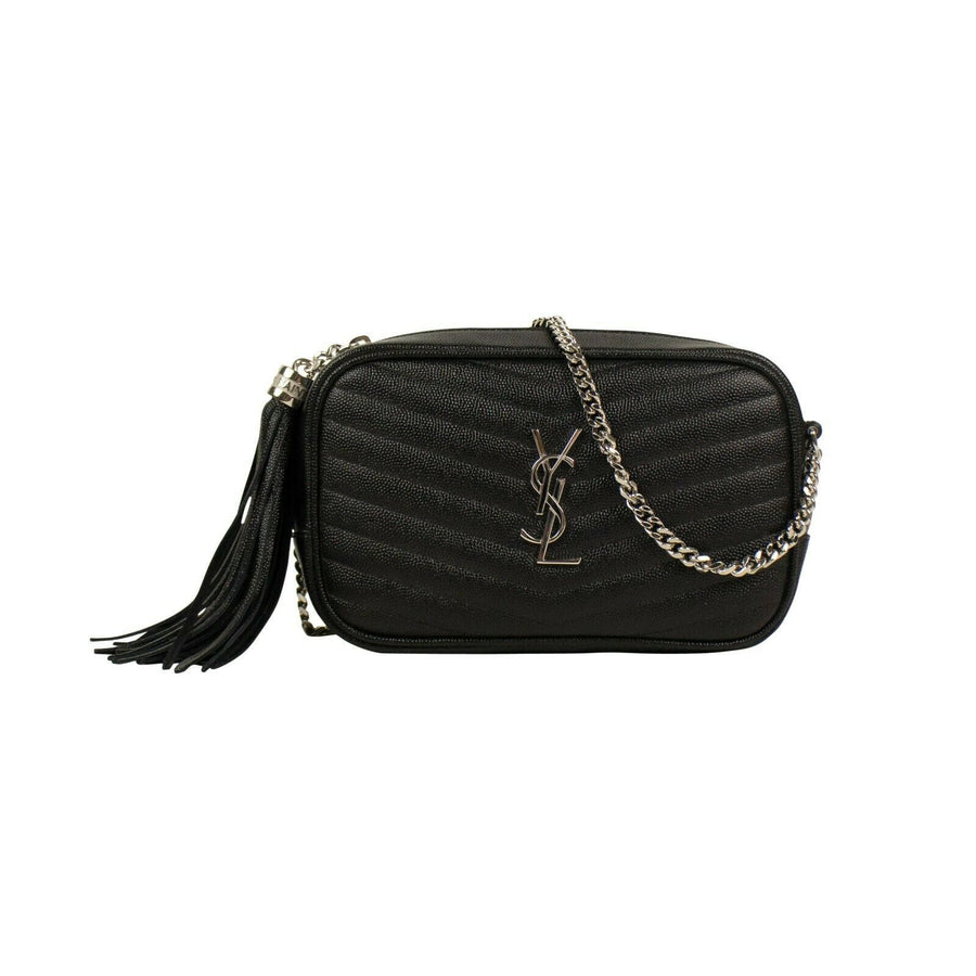 YSL Leather Grain De Poudre Roya Mini Crossbody Bag - Black