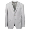 Drop 7 Striped Wool 3 Roll 2 Button Slim/Trim Fit - Light Gray