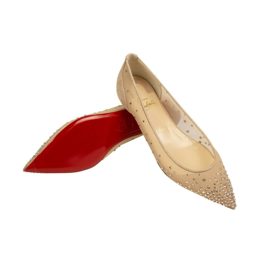 Follies Strass Mesh Flats - Beige