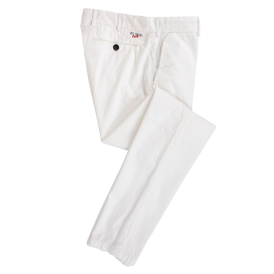 White Cotton Blend Pants