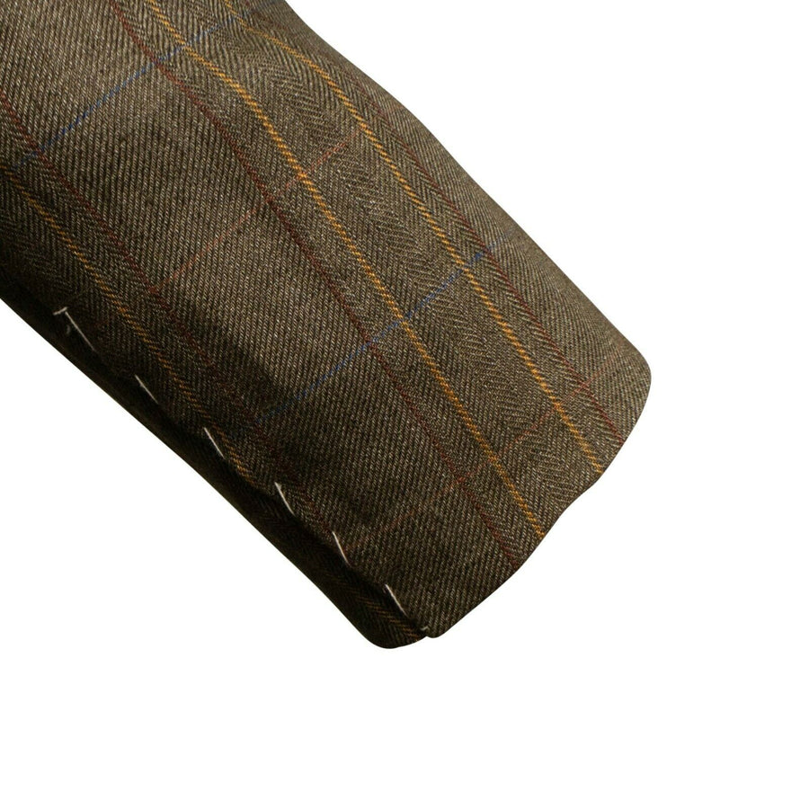 Drop 6 Plaid 3 Roll 2 Button Linen Sport Coat - Light Brown