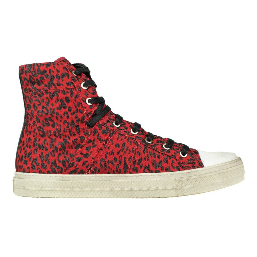 Men's Sunset Vintage Glitter Leopard Sneakers - Red