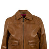 Leather With Star Design Bomber Jacket - Brown