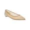 Follies Strass Mesh Glitter Flats - Beige / Silver