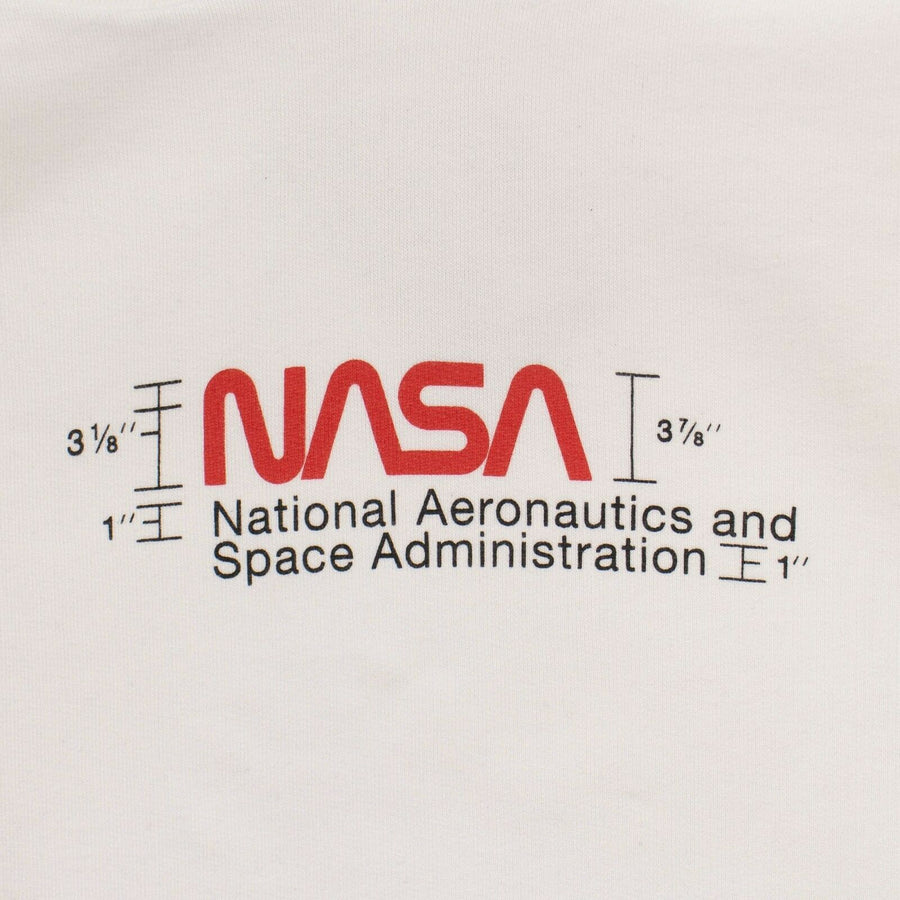 Cotton NASA Slogan Hoodie- White