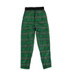 Silk Plaid Straight Leg Track Pants - Green