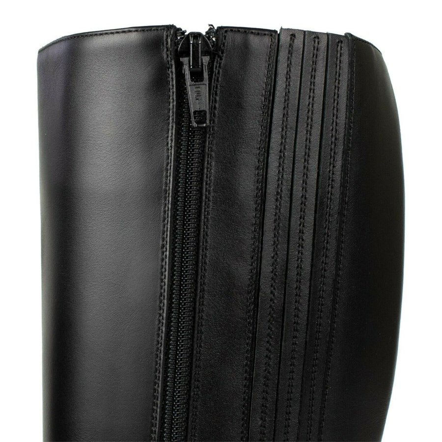 Bianca Leather 140mm Knee Boots - Black