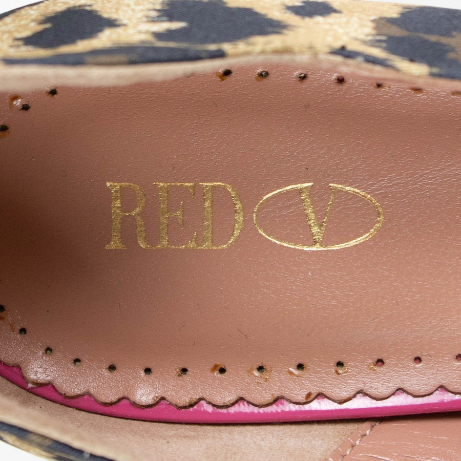 Leather Scalloped Bow Pumps - Leopard