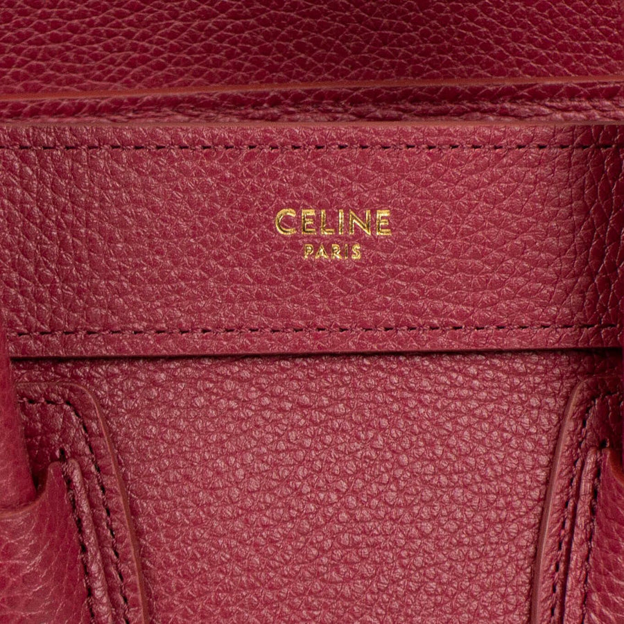 Drummed Calfskin Nano Luggage Cross Body Bag - Raspberry Pink