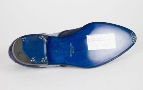 Suede & Canvas Apron Toe Oxfords - Blue