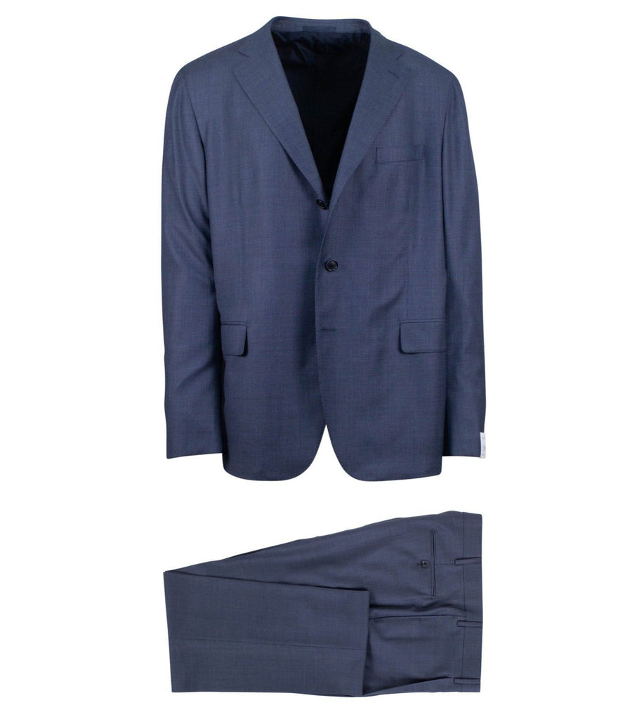 Drop 8 Birdseye Wool Three Button Suit - Blue