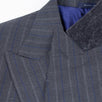 Multi Striped Wool Double- Breasted Suit - Blue