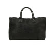 Leather 'Cabat' Large Tote Bag - Black