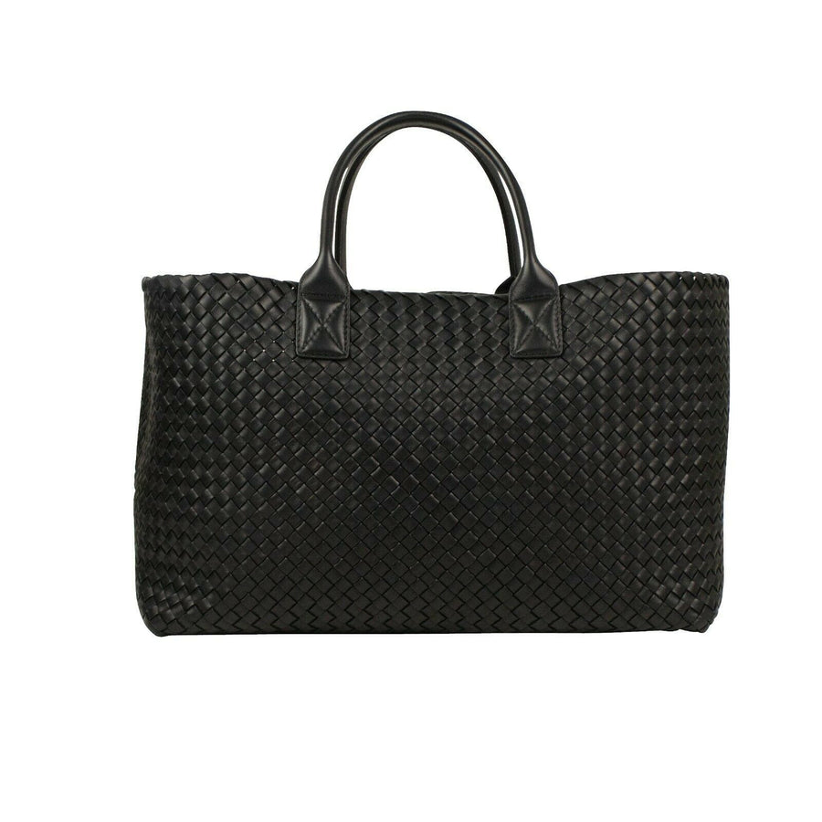Leather 'Cabat' Large Tote Bag - Black