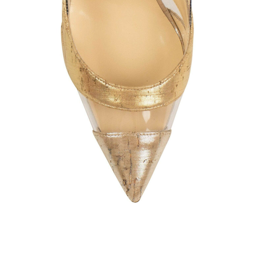 Cork Strips 'Blake Is Back' PVC 120mm Pumps - Clear / Gold