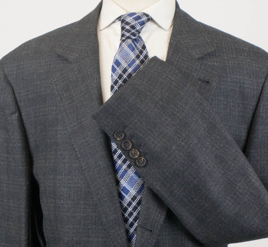 Cashmere Check 3/2 Button Sport Coat - Gray