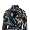 Floral And Owl Print Trench Coat - Navy