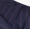 Drop 7 Thick Striped Cashmere Blend Suit - Navy / Purple